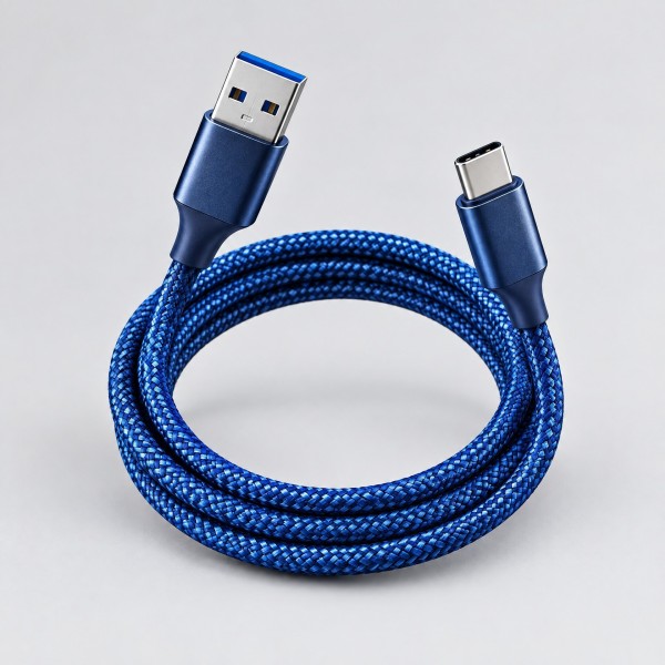 1米蓝色 USB-A 至 USB-C 数据线